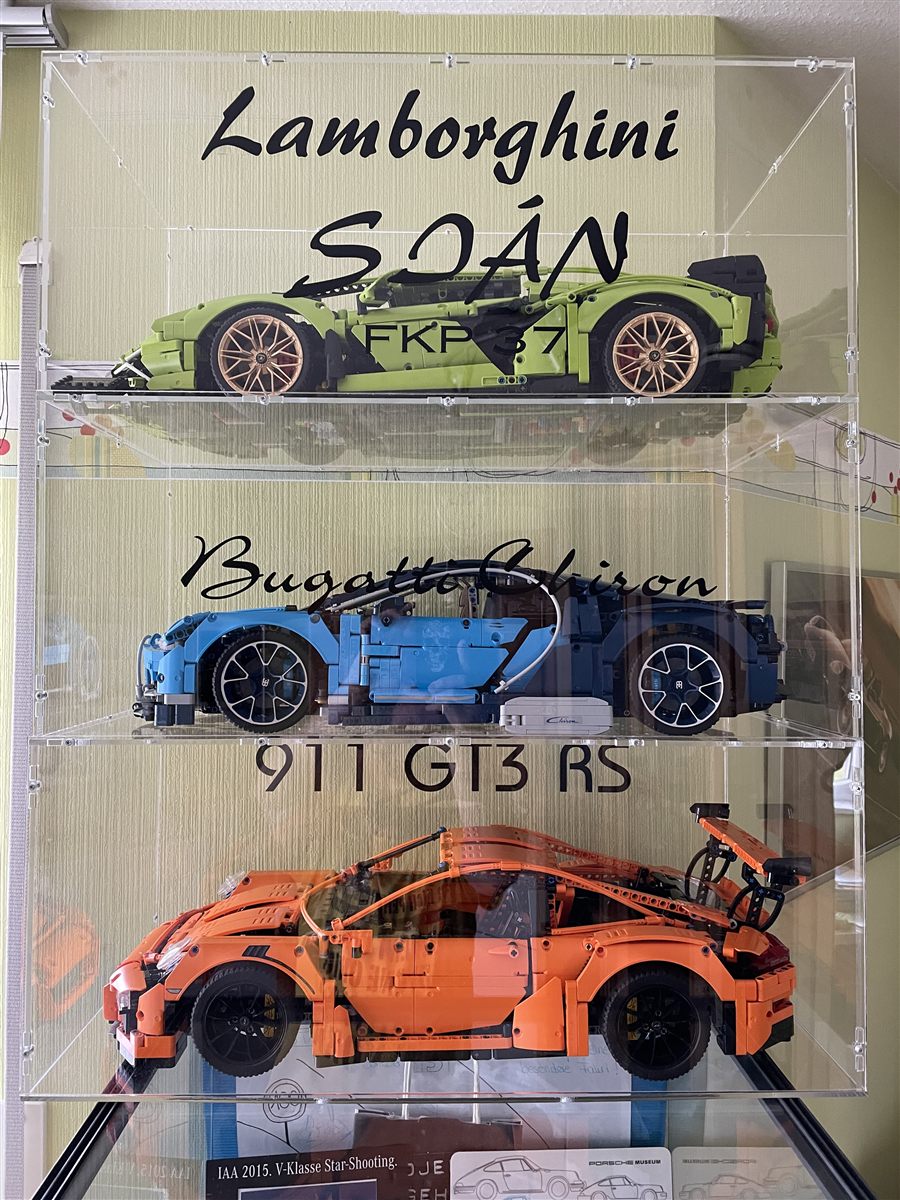 Real customer photo: LEGO collection in a Sora display cabinet
