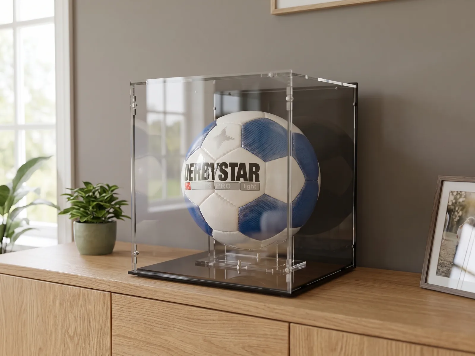 Acrylic display case for signed balls and sports memorabilia